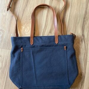 Madewell Transport Tote Bag with Leather Straps and Durable Fabric